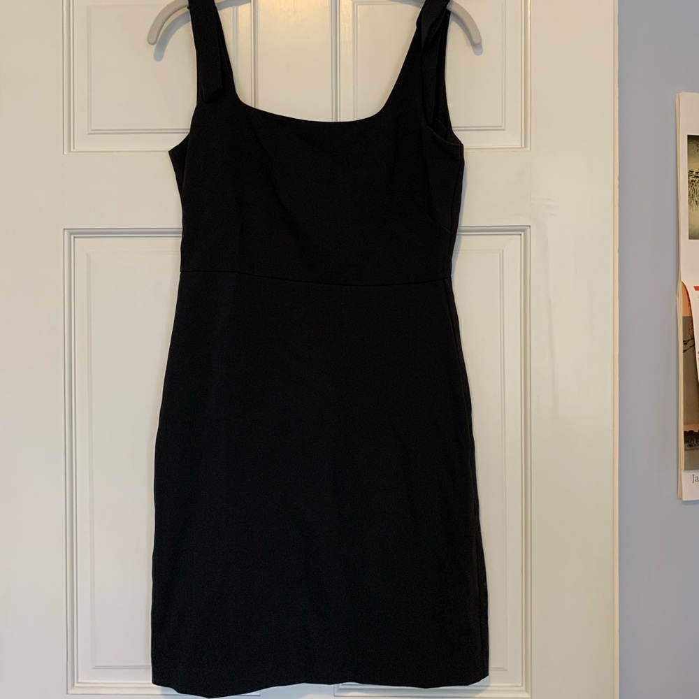 Ann Taylor 00P square neck little black dress with bow straps.